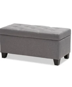 Baxton Studio Michaela Modern Grey Upholstered Storage Ottoman