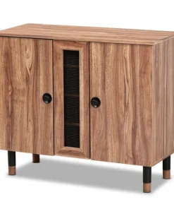Baxton Studio Valina 2-Door Wood Entryway Shoe Storage Cabinet
