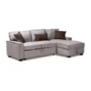 Baxton Studio Emile Light Grey Right Facing Storage Sectional Sofa with Pull-Out Bed