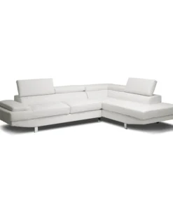 Baxton Studio Selma White Leather Modern Sectional Sofa