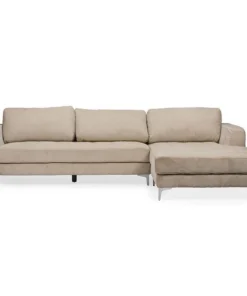 Baxton Studio Agnew Contemporary Light Beige Microfiber Right Facing Sectional Sofa