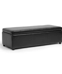 Baxton Studio Dennehy Black Brown Modern Ottoman