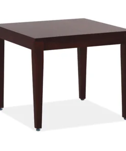 Square Lorell Mahogany Finish Solid Wood Corner Table, 26.2 W, 26.2 L, 29.5 H, Birch Top, Mahogany