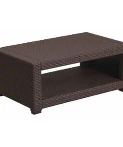 Flash Furniture Rectangle Coffee Table, 36.5" W, 22" L, 15" H, Resin Top, Brown