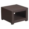 Flash Furniture Square End Table, Faux Rattan, Chocolate, 22" W, 22" L, 15.25" H, Resin Top, Brown