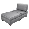 Duobed Storage Chaise Sleeper, Grey Performance Fabric