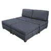 Duobed King Sleeper Sofa with Storage, Blue Performance Fabric