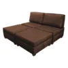Duobed King Sleeper Sofa with Storage, Brown