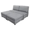 Duobed King Sleeper Sofa with Storage, Grey Performance Fabric