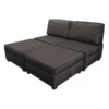 Duobed King Sleeper Sofa with Storage, Flint Grey