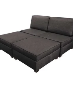 Duobed King Sleeper Sofa with Storage, Flint Grey