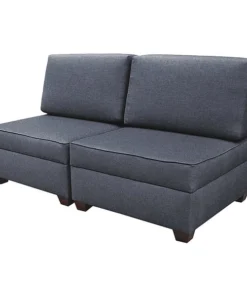 Duobed Sofabed With Storage, Blue Performance Fabric