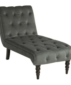 Ave 6 Curves Tufted Chaise Lounge, Graphite, 27-1/2" x 37"