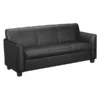 Hon Circulate Leather Reception 3-Cushion Sofa, 73w x 28 3/4d x 32h, Black