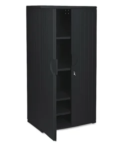 Iceberg OfficeWorks Resin Storage Cabinet, 36w x 22d x 72h, Black