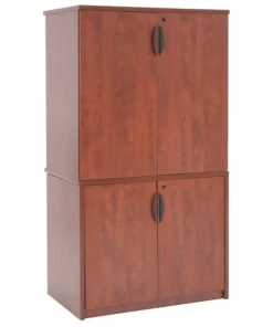 Regency Storage Cabinet, Double Stacked, 65"H x 36"W x 24"D, Cherry