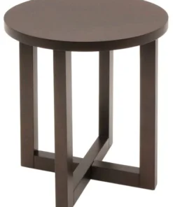 Regency Round End Table, 21" W, 23" H, Wood Veneer Top, Mocha Walnut