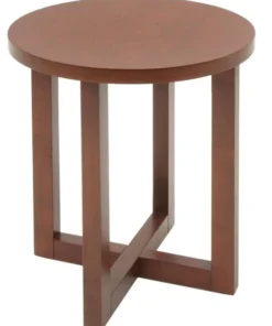 Regency Round End Table, 21" W, 23" H, Wood Veneer Top, Cherry