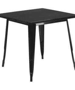 Flash Furniture Square 31.5" W, 31.5" L, 29.5" H, Metal Top, Black