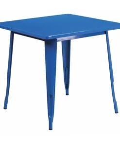 Flash Furniture Square 31.5" W, 31.5" L, 29.5" H, Metal Top, Blue