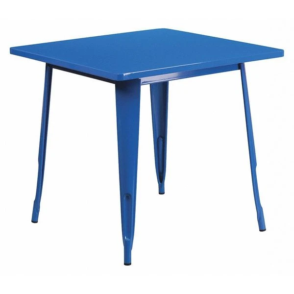 Flash Furniture Square 31.5" W, 31.5" L, 29.5" H, Metal Top, Blue