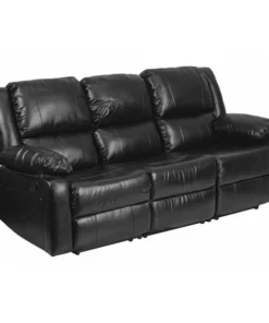 Flash Furniture Sofa, 35" to 64" x 38", Upholstery Color: Black