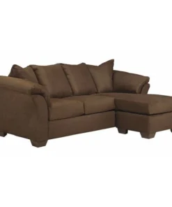 Flash Furniture Cafe Microfiber Sofa Chaise, 62" x 40"