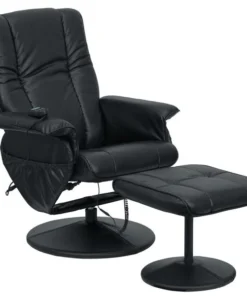 Flash Furniture Recliner, 31" to 43" x 41", Upholstery Color: Black