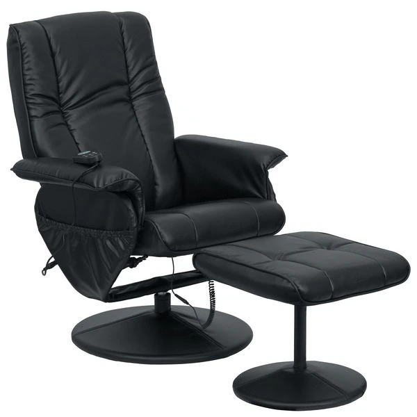Flash Furniture Recliner, 31" to 43" x 41", Upholstery Color: Black