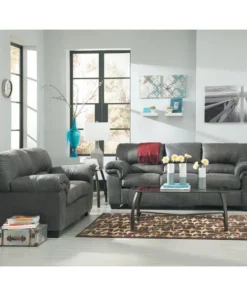 Flash Furniture Slate Leather Living Set, 36" x 38"