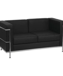 Flash Furniture Loveseat, 28-1/2" x 27-1/2", Upholstery Color: Black