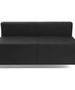 Flash Furniture Loveseat, 25-1/4" x 27", Upholstery Color: Black