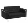 Flash Furniture Loveseat, 33" x 32-1/4", Upholstery Color: Black