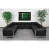 Flash Furniture 10 pcs. Sectional, 113" x 27-1/4", Upholstery Color: Black