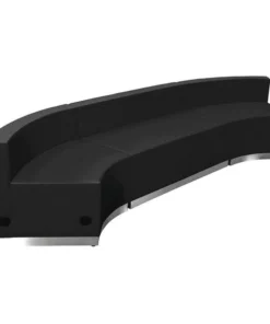 Flash Furniture 3 pcs. Living Room Set, 25-1/4" to 33-1/2" x 27", Upholstery Color: Black, Shape: Concave