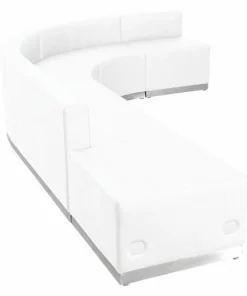 Flash Furniture 5 pcs. Living Room Set, 25-1/4" to 129" x 27", Upholstery Color: White