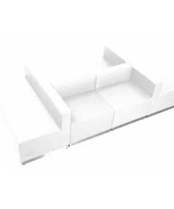 Flash Furniture 6 pcs. Living Room Set, 25-1/4" to 51" x 27", Upholstery Color: White