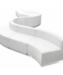 Flash Furniture 10 pcs. Living Room Set, 25-1/4" to 118" x 27", Upholstery Color: White