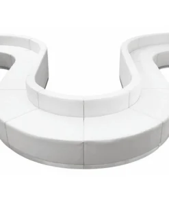 Flash Furniture 10 pcs. Living Room Set, 25-1/4" to 156" x 27", Upholstery Color: White