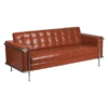 Flash Furniture Cognac Leather Sofa, Lesley Series, 33" x 31-1/2"